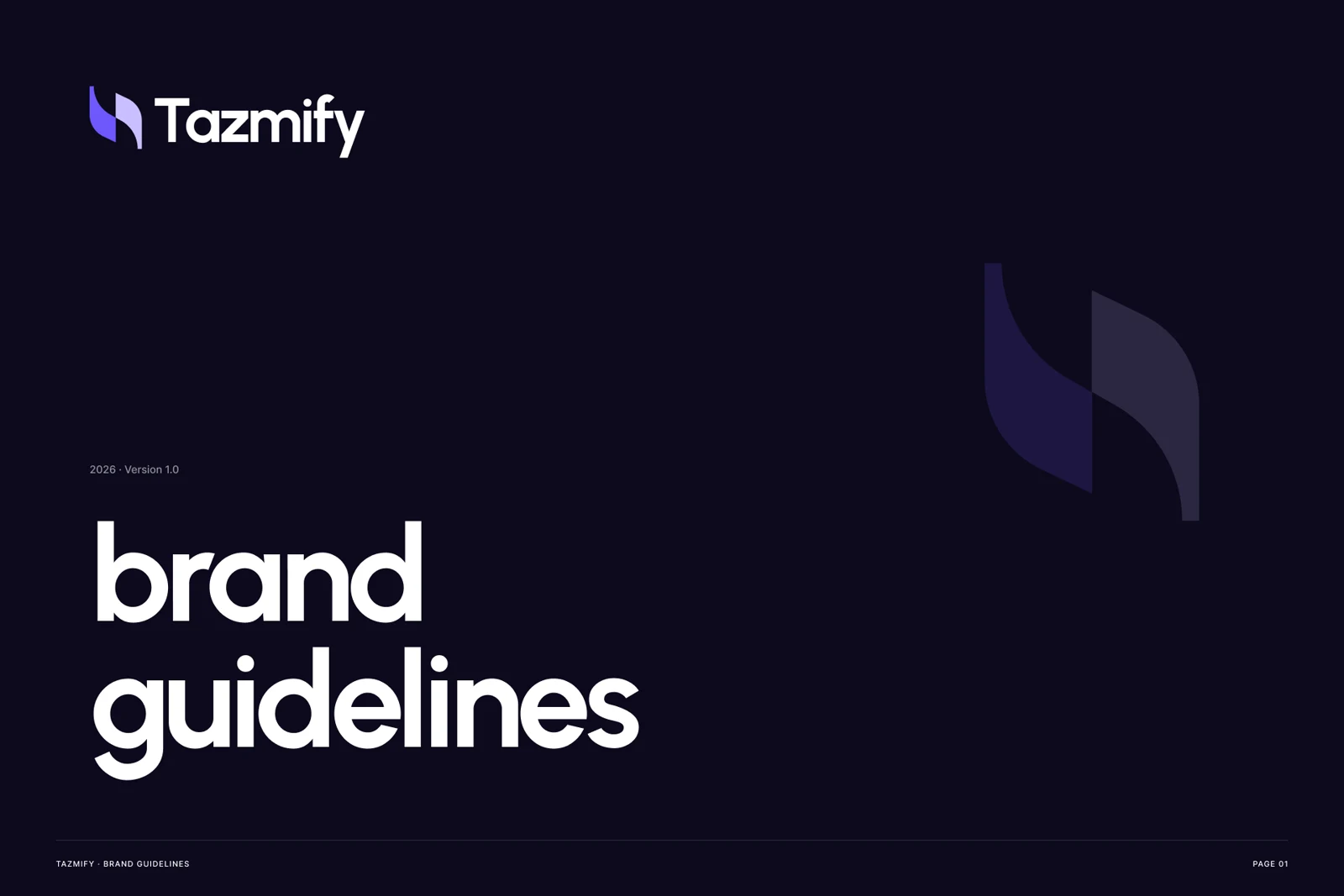Tazmify brand guidelines, page 1: Cover